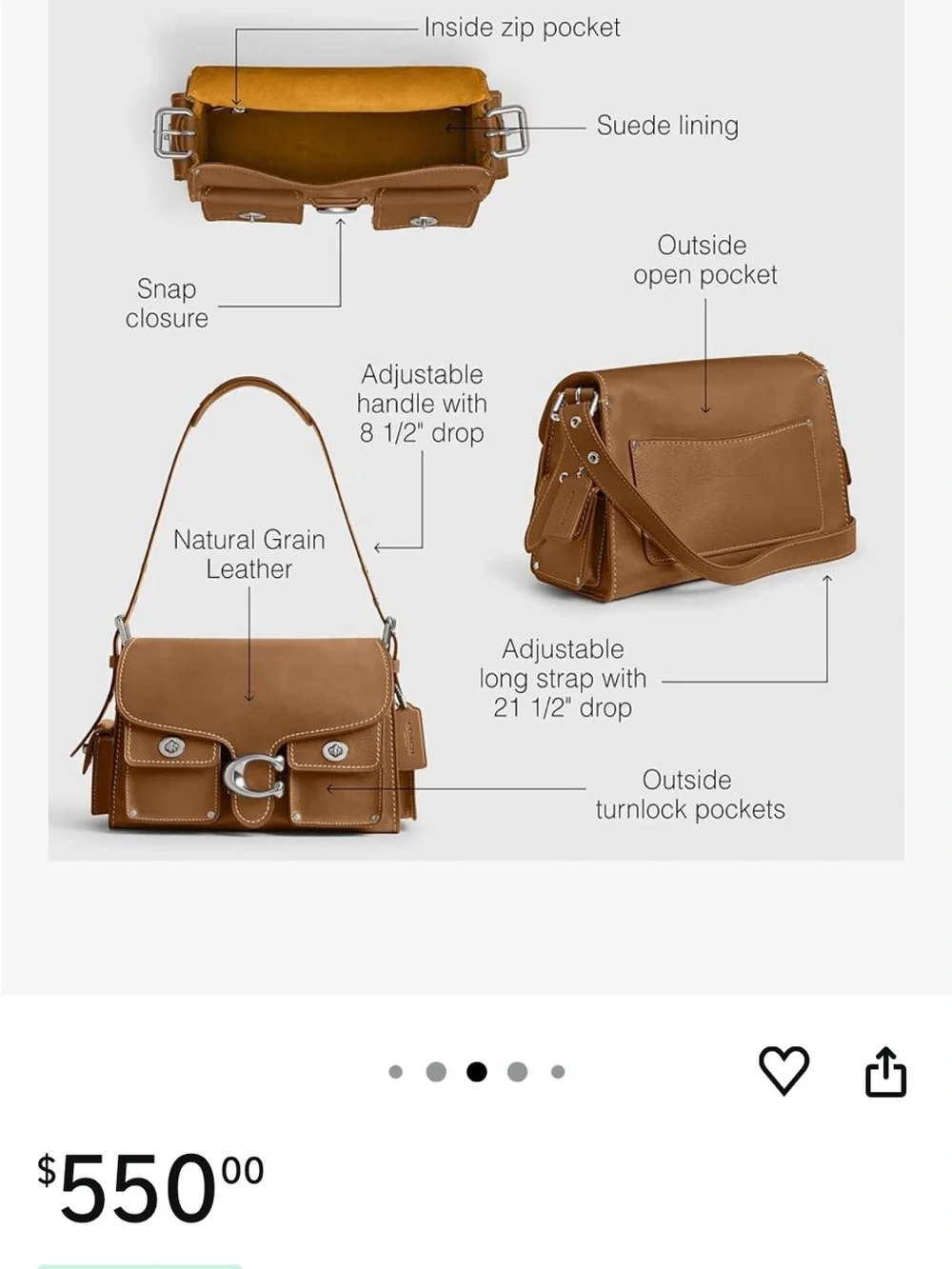 Coach Cargo Pocket Tabby - Picture 11 of 11